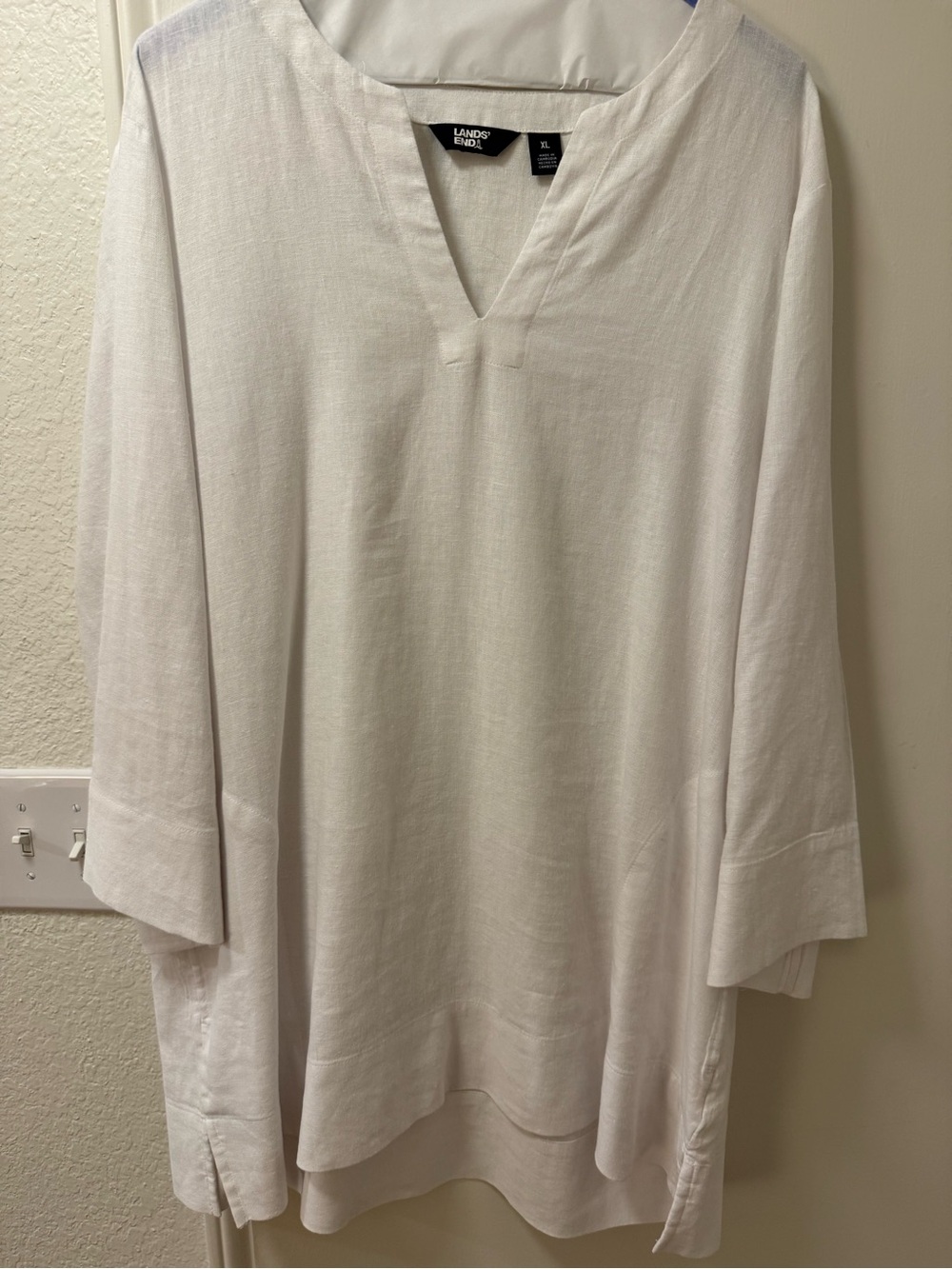 Lands' End White V-Neck Tunic